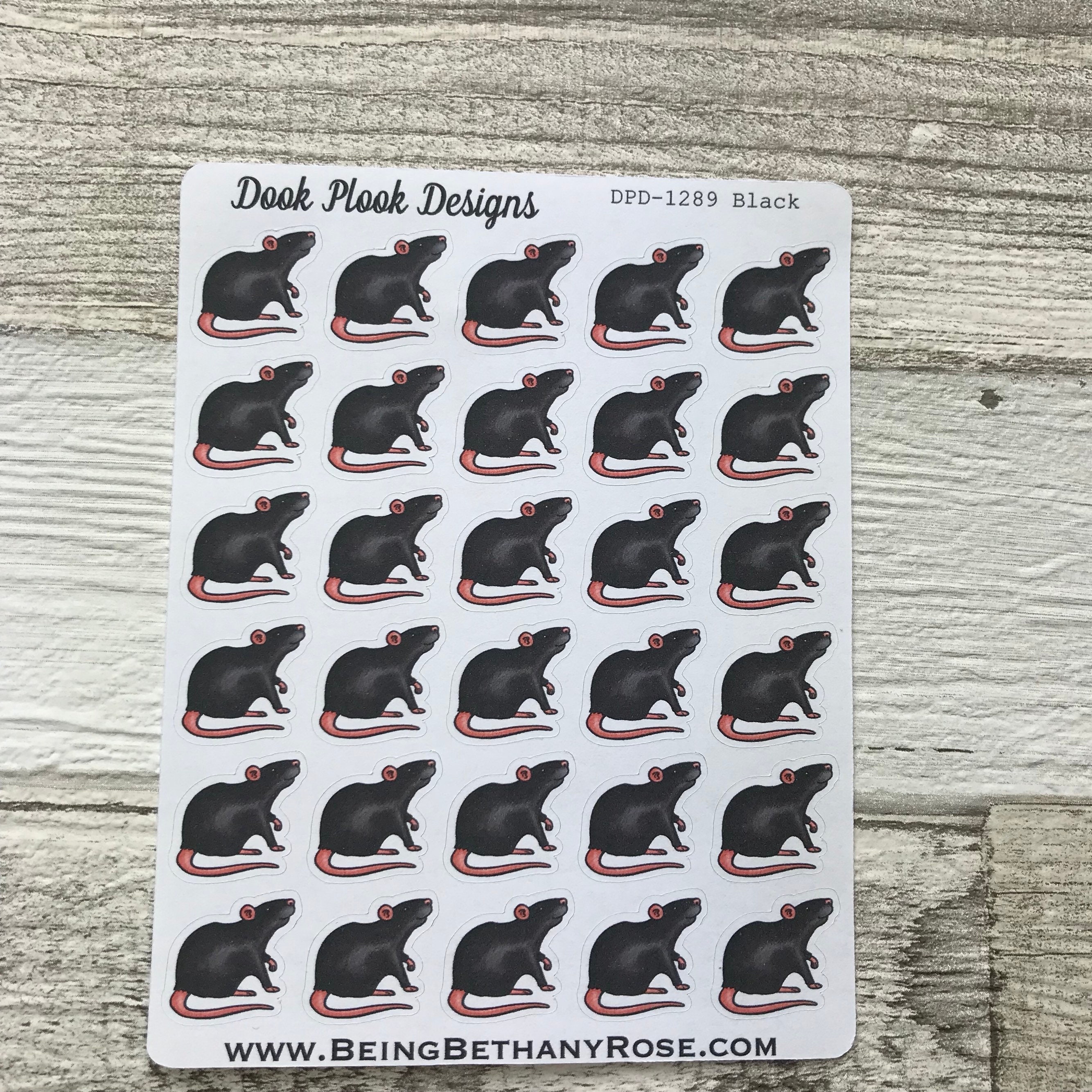 Realistic Rat (white, Black, Hooded) Stickers for Various Planners ...