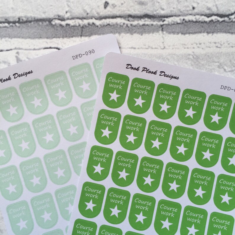 Coursework Stickers Coursework Stickers for Various Planners, Kikki K, Travellers Notebook ...