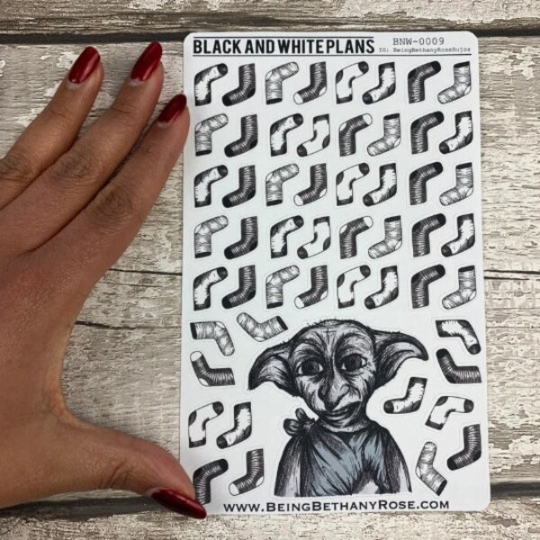 House Elf and socks Tracker -Bullet Journal Style Planner Stickers (BNW009)