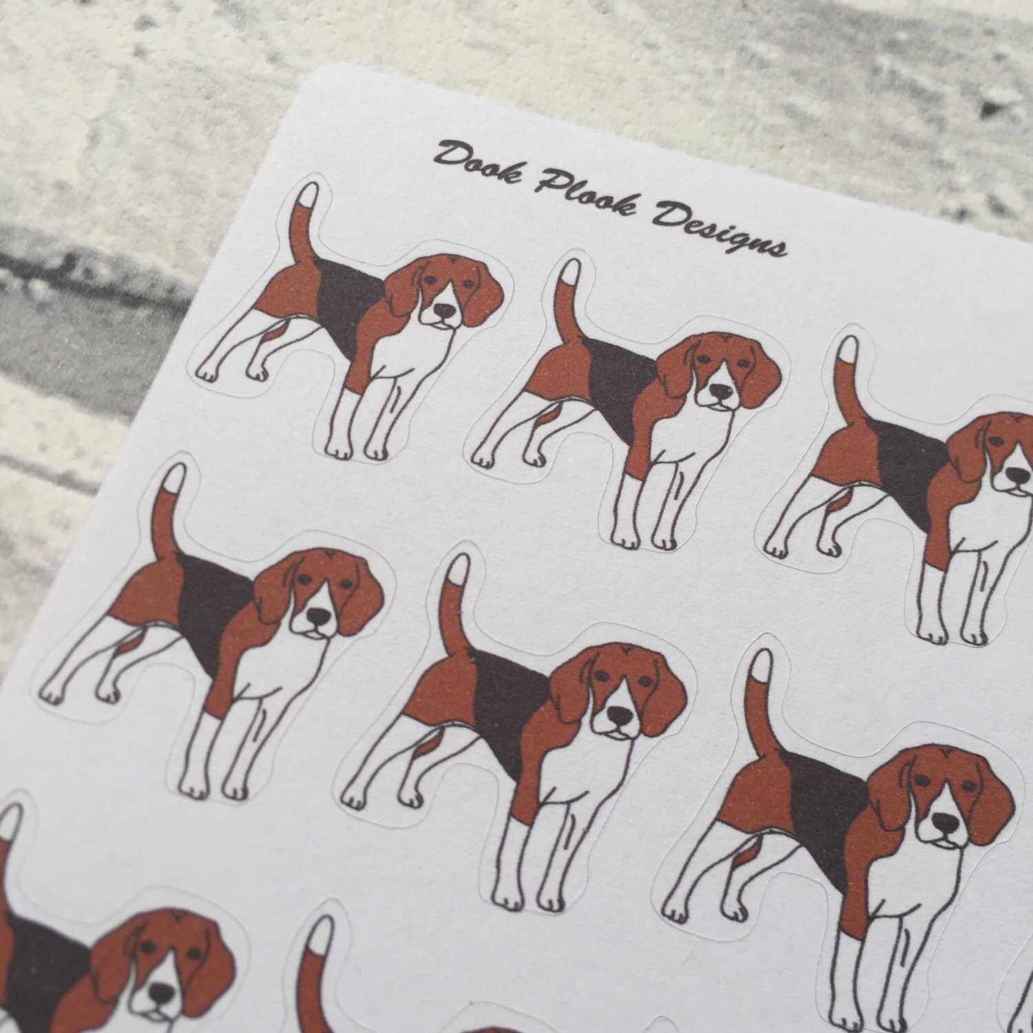 Beagle Stickers for Various Planners, Happy Planner, Bullet Journal Etc ...
