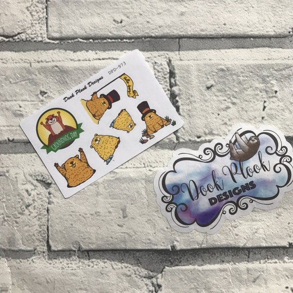 Groundhog day  stickers for Erin Condren, Plum Paper, Filofax, Kikki K (DPD973)