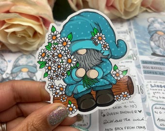 Daisy Daises - Gonk, Gnome - Cute Vinyl Stickers - Journal Planner Laptop Sticker (003)