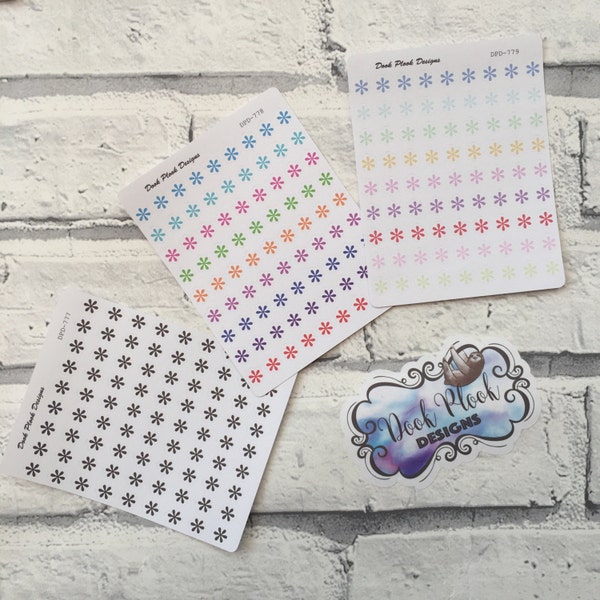 Asterisk/star dot stickers for various planners, Hobonichi, Passion Planner etc (DPD777-779)