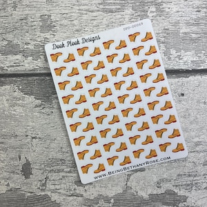 Tiny walking boot hiking stickers (Dinkies) for planners, various planners, bullet journals, Travellers Notebook etc (DPD-D0069)