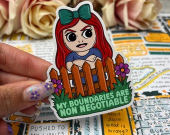 my boundaries are non negotiable -  Vinyl Sticker - Mental Health - boundaries  - Quote - Journal Planner Sticker - Laptop Vinyl (0166)