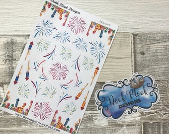 Firework stickers for Erin Condren, Plum Paper, Filofax, Kikki K (DPD240)