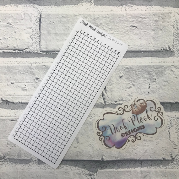 A year in pixels sticker for bullet journals, planners, etc (DPD1336)