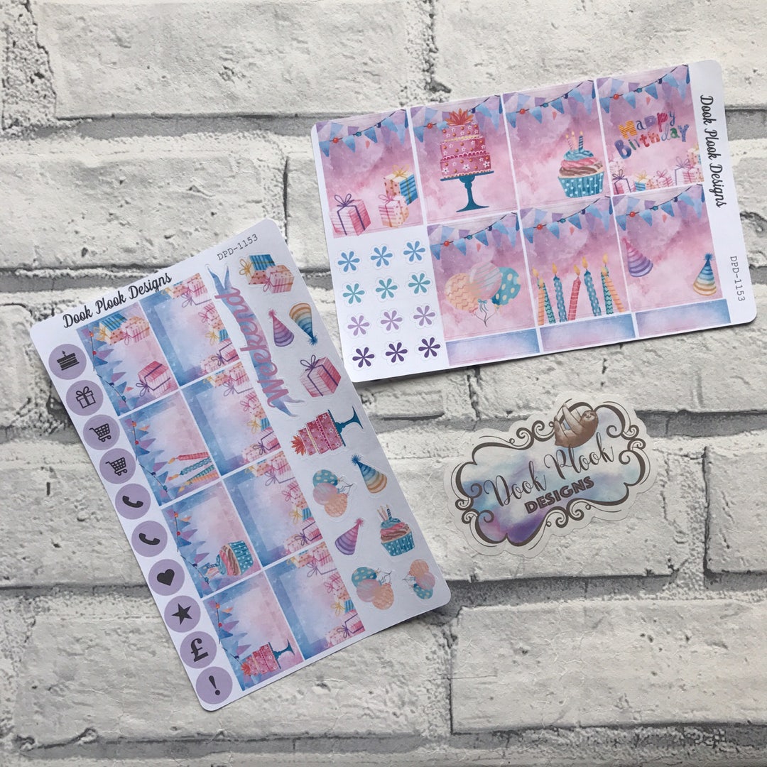 Birthday Stickers week Pack for Erin Condren Vertical - Etsy