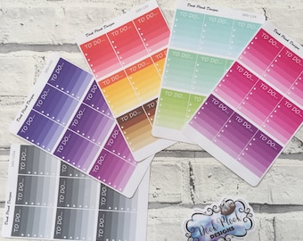 To do boxes (ombre colours) for various planners, Hobonichi, Passion Planner etc (DPD102-105)