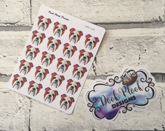 Bulldog stickers for various planners, Happy Planner, Bullet Journal etc (DPD504)