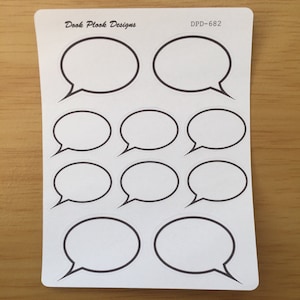 Speech bubble stickers for Erin Condren, Plum Paper, Filofax, Kikki K (DPD682)