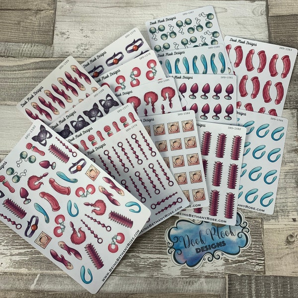 Sex / BDSM / Intimate stickers for various planners, Hobonichi, Kikki K etc (DPD1583)