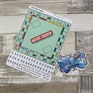 Bullet Journal Style Weight Loss Tracker Game Board a5 sticker (BUJO005)