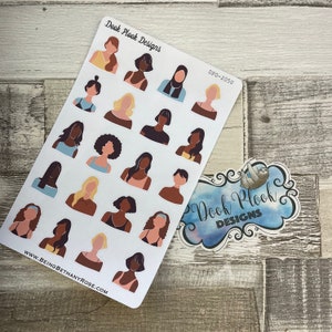 Faceless people stickers multiple skin tones stickers, bujo, planners etc (DPD2050)