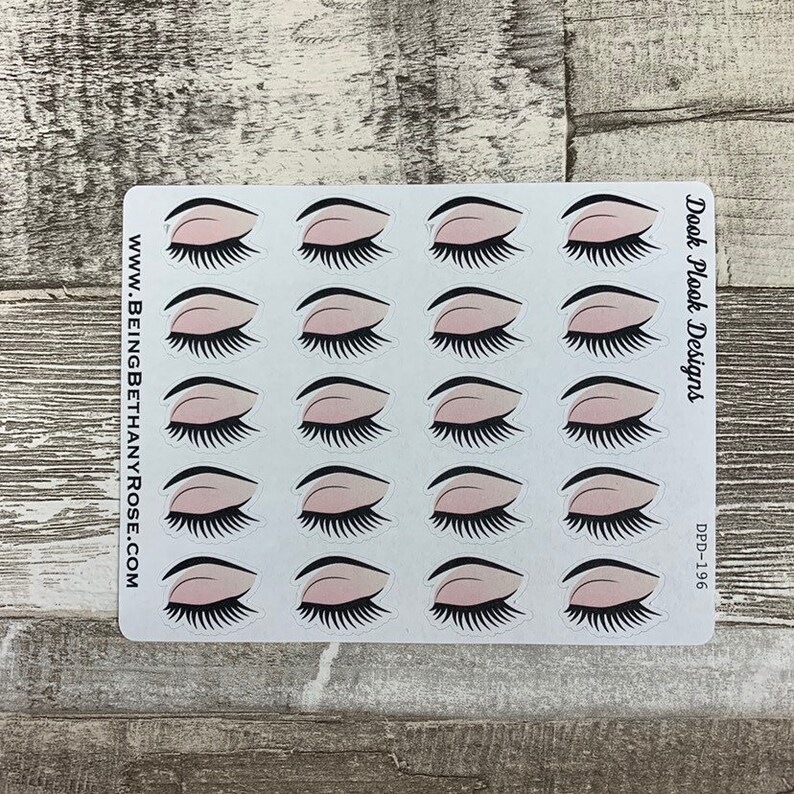 Eyebrows / Eyelashes Stickers for Erin Condren Plum Paper Etsy