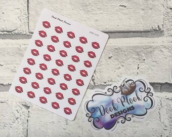 Kissy lips stickers for Erin Condren, Plum Paper, Filofax, Kikki K (DPD592)