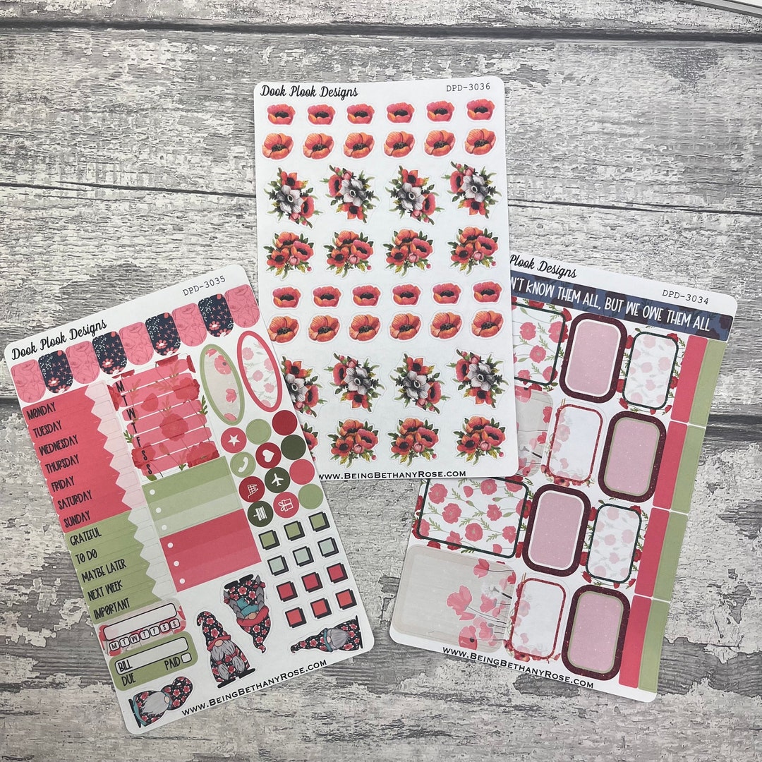 Poppy / Remembrance Day Week Kit Planner Stickers - Journalling Kit ...