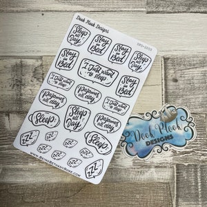 Je veux juste dormir autocollants pour divers planificateurs, Happy Planner, Bullet Journal etc (2055)