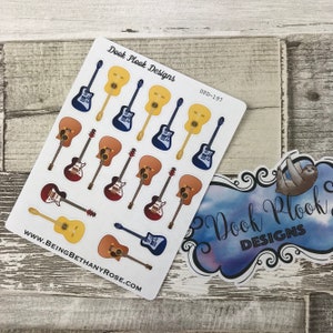 Guitar stickers for various planners, Happy Planner, Passion Planner etc (DPD197)
