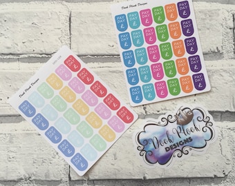 Pay day stickers for various planners, Filofax, Bullet Journal etc (DPD107-108)