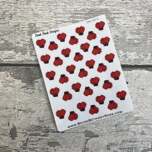 May include: A sheet of white sticker paper with red boxing glove stickers. The stickers are arranged in a repeating pattern. The text "DPD-D075" and "Dook Plook Designs" are printed on the sheet. The website address "www.beingbethanyrose.com" is printed at the bottom of the sheet.