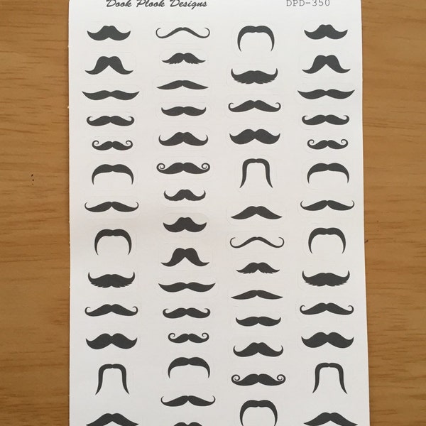 Moustache stickers for Erin Condren, Plum Paper, Filofax, Kikki K (DPD350)