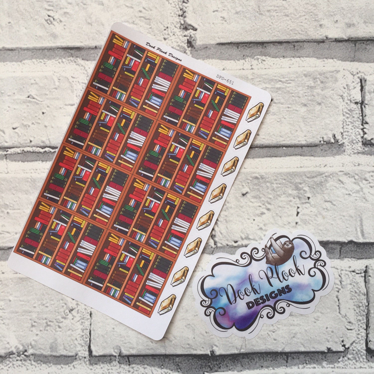 Library/book shelf stickers for various planners Happy | Etsy