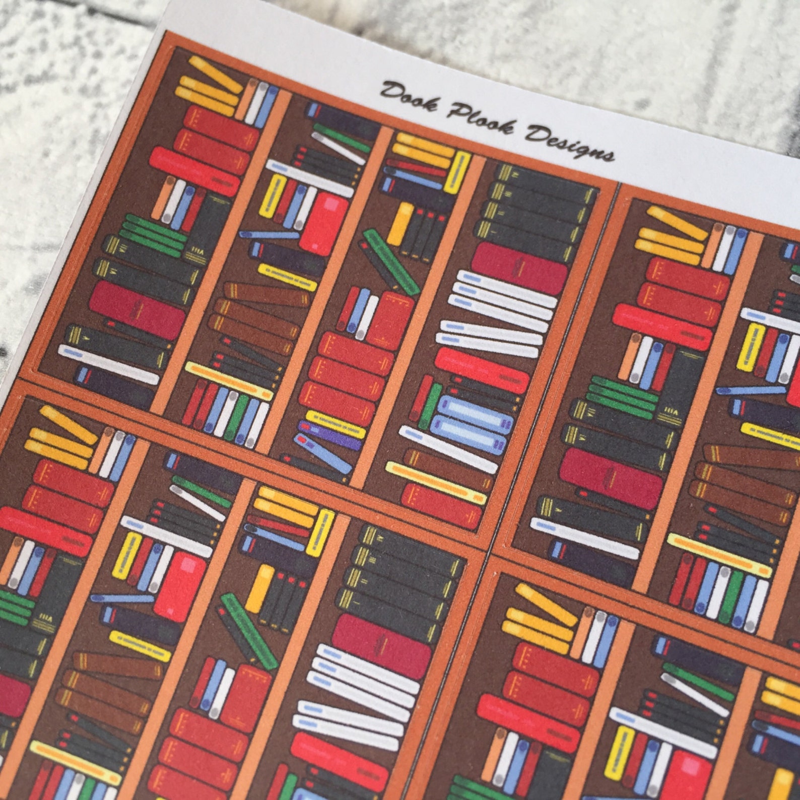 Library/book shelf stickers for various planners Happy | Etsy