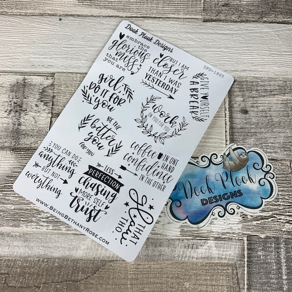 Self Love Quote stickers for planners,  happy planner, Filofax, Kikki K, bullet journal etc (DPD1865)