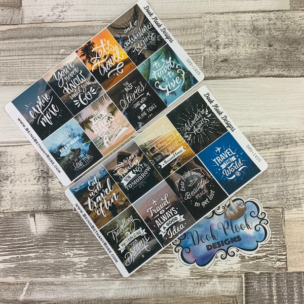 Wanderlust full box quote stickers (Set2) for Erin Condren Vertical (DPD1455)