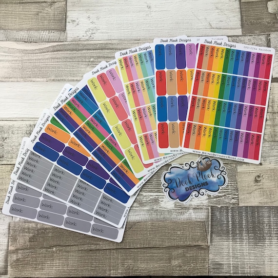 Work tracking stickers for various planners, Hobonichi, Passion Planner etc (DPD223-224)