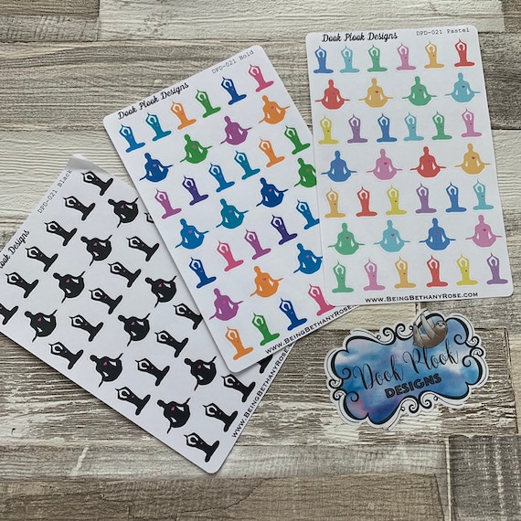 Yoga stickers for various planners, Happy Planner, Passion Planner etc (DPD021-023)