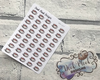 Tiny cup of tea stickers (Dinkies) for planners, various planners, Kikki K, Travellers Notebook etc (DPD-D012)