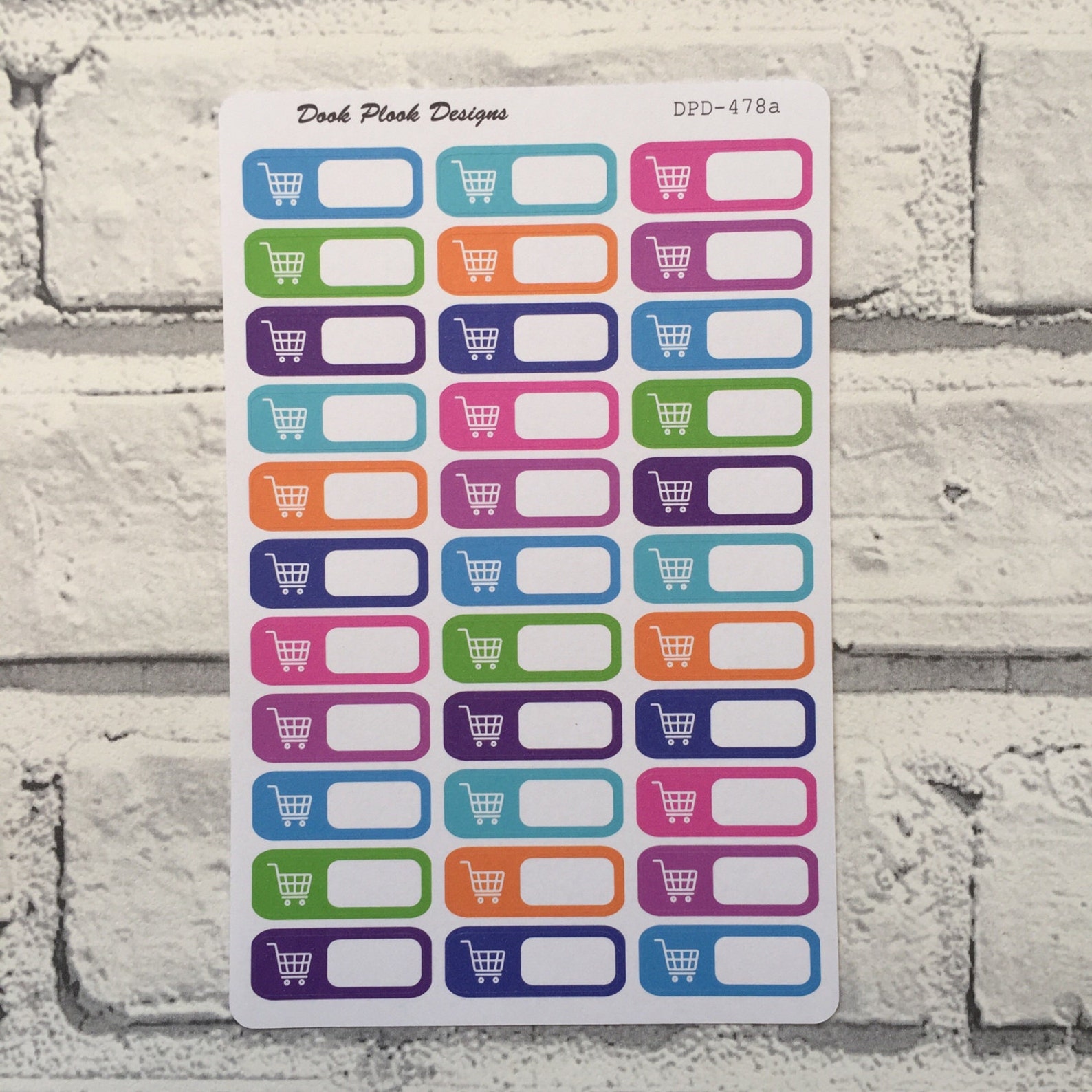 Small Trolley Sticker Shopping Trolley Stickers With Spend Box for Various Planners | Etsy