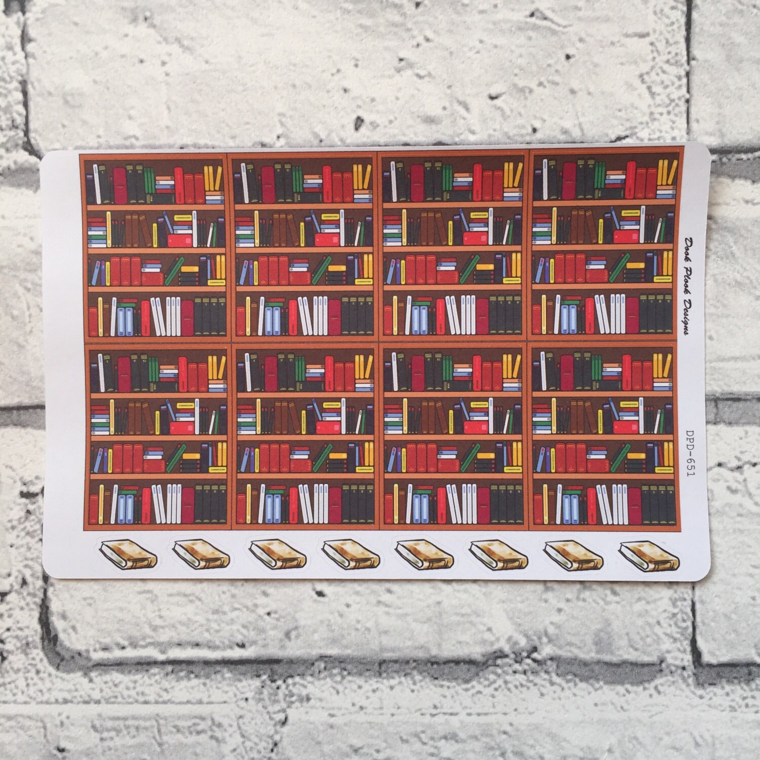 Library/book shelf stickers for various planners Happy | Etsy