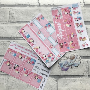August flamingo Monthly View Kit (can change month) for the Erin Condren Planners