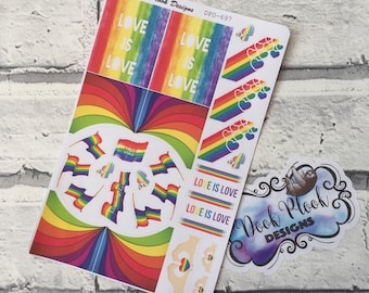 Gay Pride stickers for various planners, Hobonichi, Travellers Notebook etc (DPD697)