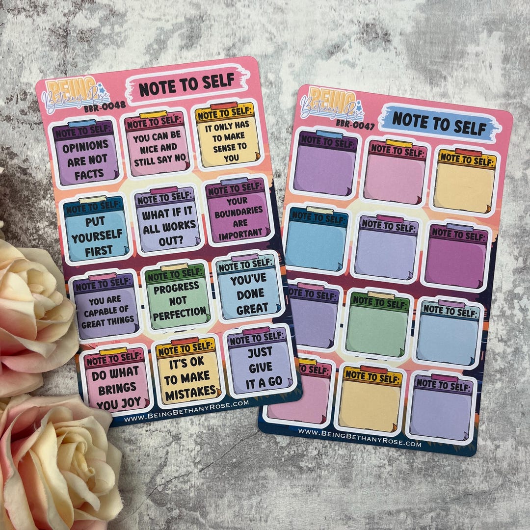 Note to Self - Motivational Reminder Stickers for Various Planners ...