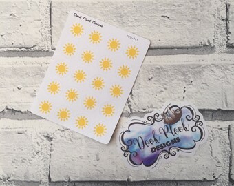 Sun stickers for Erin Condren, Plum Paper, Filofax, Kikki K (DPD745)