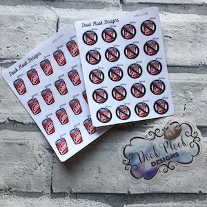 coke / fizzy drink  stickers for various planners, Happy Planner, Passion Planner etc (DPD1187-88)