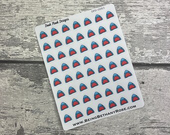 Tiny shark stickers period tracker shark week (Dinkies) for planners, various planners, Kikki K, Travellers Notebook etc (DPD-D083)