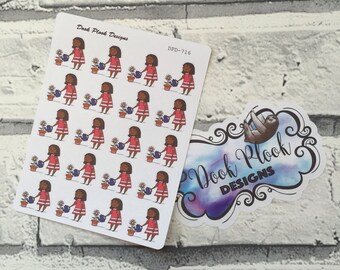 Bloem waterige stickers voor verschillende planners, Happy Planner, Bullet Journal etc (DPD716)