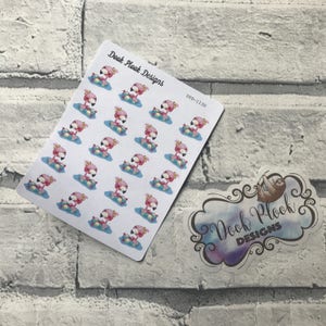 Swimming / Pool Day Frankie the Flamingo for various planners, Happy Planner, Passion Planner etc (DPD1130)