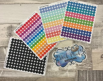 Viertel-Zoll-Punkt-Aufkleber für Erin Condren, Pflaume Papier, Filofax, Kikki K (DPD052-053)