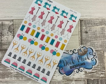 Sewing stickers for various planners, Happy Planner, Passion Planner etc (DPD352)