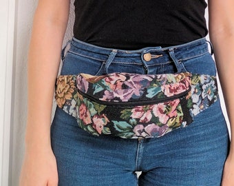 Flower Fanny Pack - Handmade Bum Bags made from Curtain Fabric