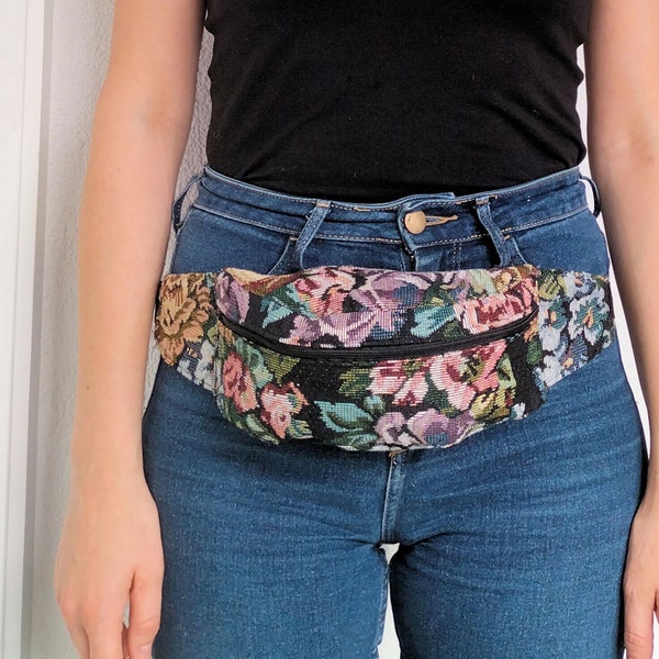 Flower Fanny Pack - Handmade Bum Bags made from Curtain Fabric
