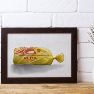 Veda Bread watercolour illustration digital artwork print Belfast Irish Food