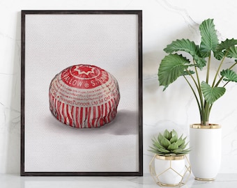 Tunnocks Tea Cake Mallow Watercolour Painting Art Print Scottish Food