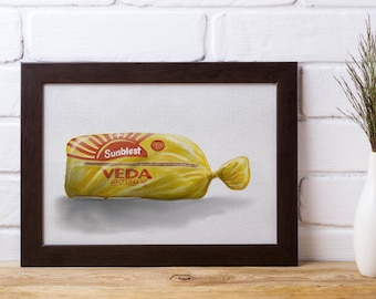 Veda Bread watercolour illustration digital artwork print Belfast Irish Food